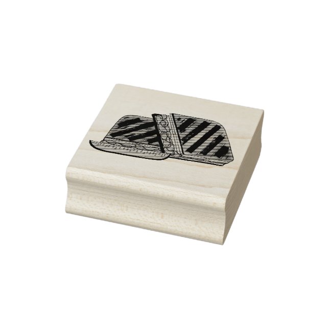 Pressed Cuban Sandwich Ham Cheese Salami PIckle Gummistempel (Stempel)