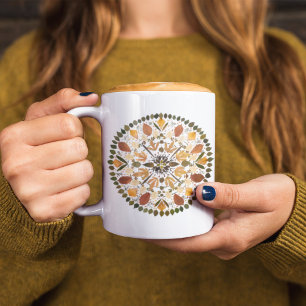 Pressed Flower Mandala l Herbstliche botanische Bl Tasse
