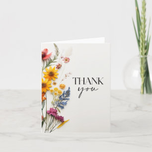 Pressed Wildblumen Babydusche Danke Karte