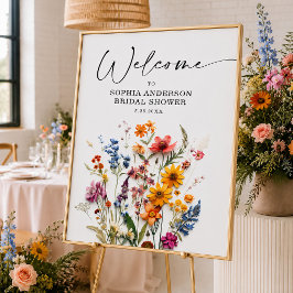 Pressed Wildblumen Brautparty Poster-Zeichen Poster