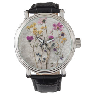 Pressed Wildflower Pastel Nature Watch Armbanduhr