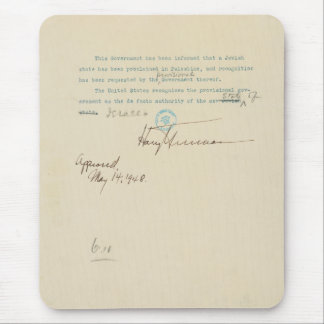 Pressekommuniqué, das US-Anerkennung von Israel Mousepad