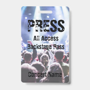 Pressekonzertfestival Band Event Backstage Pass Ausweis