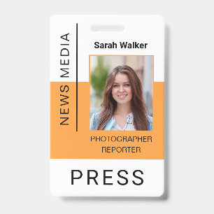 Pressemitarbeiter ID Massenmedien Mitarbeiter Foto Ausweis