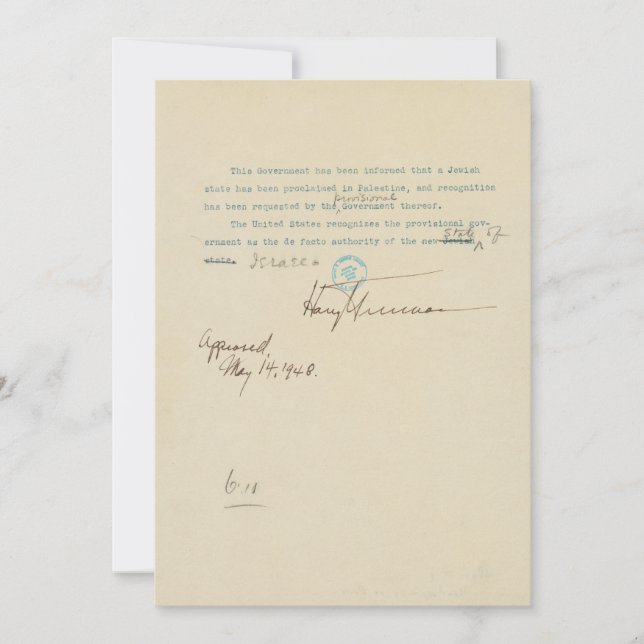 Pressemitteilung zur Ankündigung der Anerkennung I (Vorderseite)