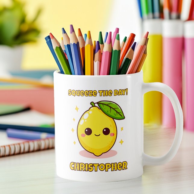 pressen Der Tag Niedlich Kawaii Lemon personalisie Kaffeetasse (Von Creator hochgeladen)
