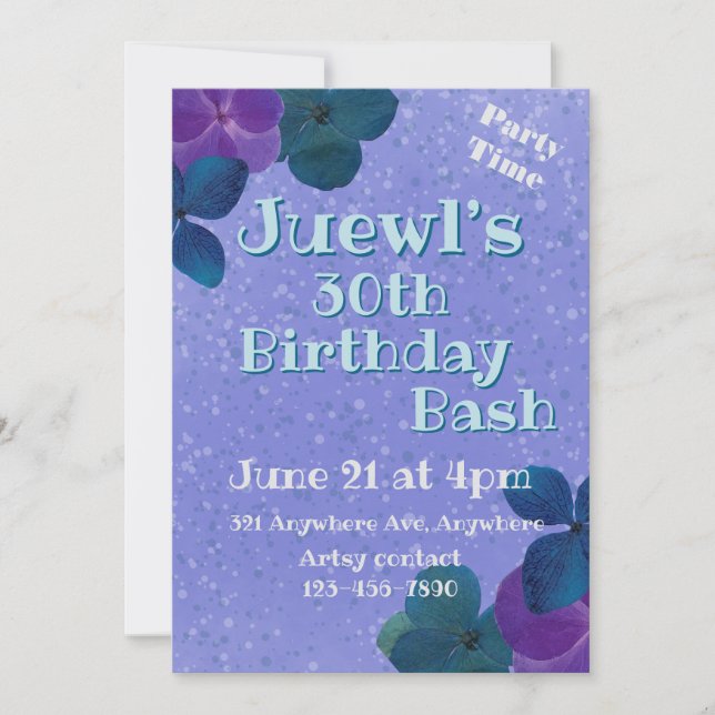 Pressen von Stiefmütterchen Einladung (Vorderseite)