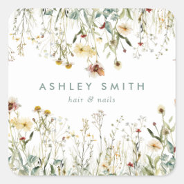 Pressierte Blume Business Square Sticker