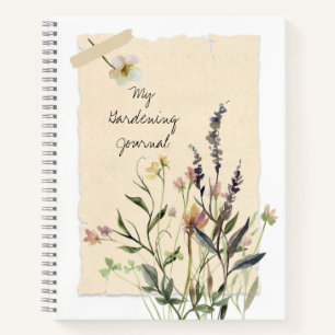 Pressierte Blume Gartenzeitung Notizbuch