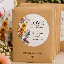 Pressierte Blume Wildblume Boho Hochzeitskleber