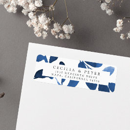 Pressierte botanische Rücksendeadresse | Indigo