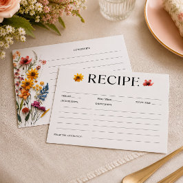 Pressierte Wildblumen Brautparty Rezept-Karte