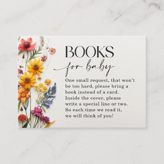 Pressierte Wildblumen für Babykarten Begleitkarte (Vorderseite)