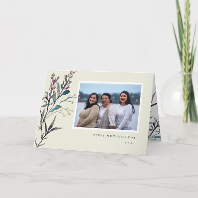 Pressierte Wildblumen H Faltschachtel der Mutterta Karte (Vorderseite)