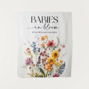Pressierte Wildblumen Twins Baby Dusche Hintergrun Wandteppich