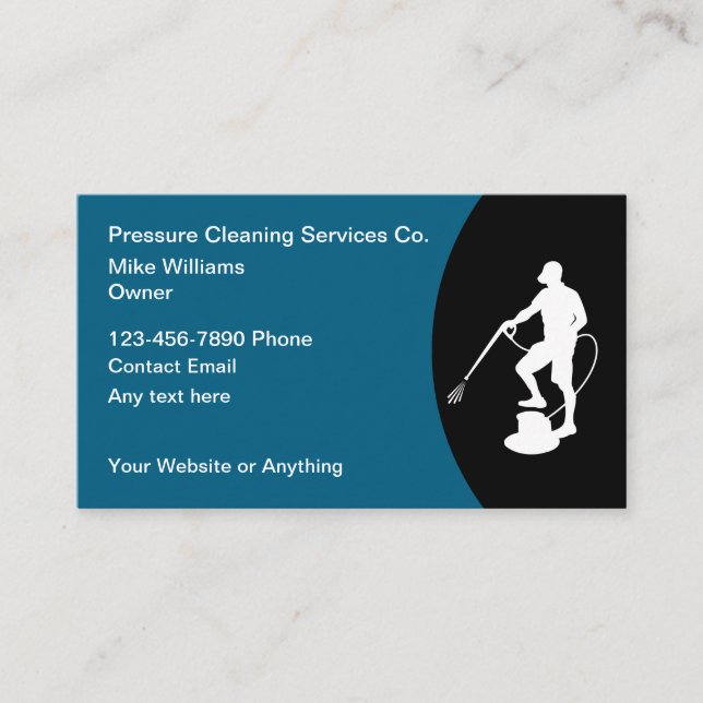 Pressure Cleaning Services Modern Business Cards Visitenkarte (Vorderseite)