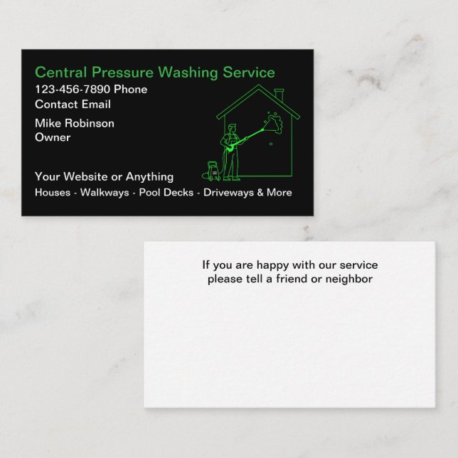 Pressure Washing Services Business Cards Visitenkarte (Vorne/Hinten)