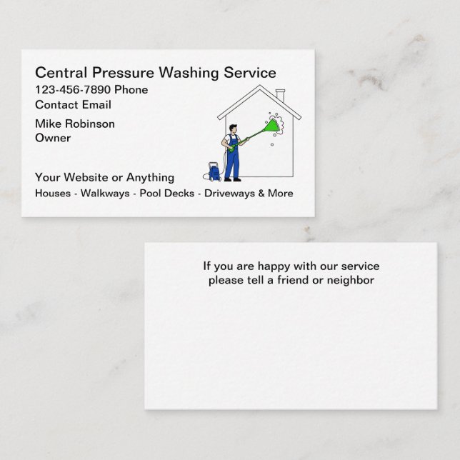 Pressure Washing Services Business Cards Visitenkarte (Vorne/Hinten)