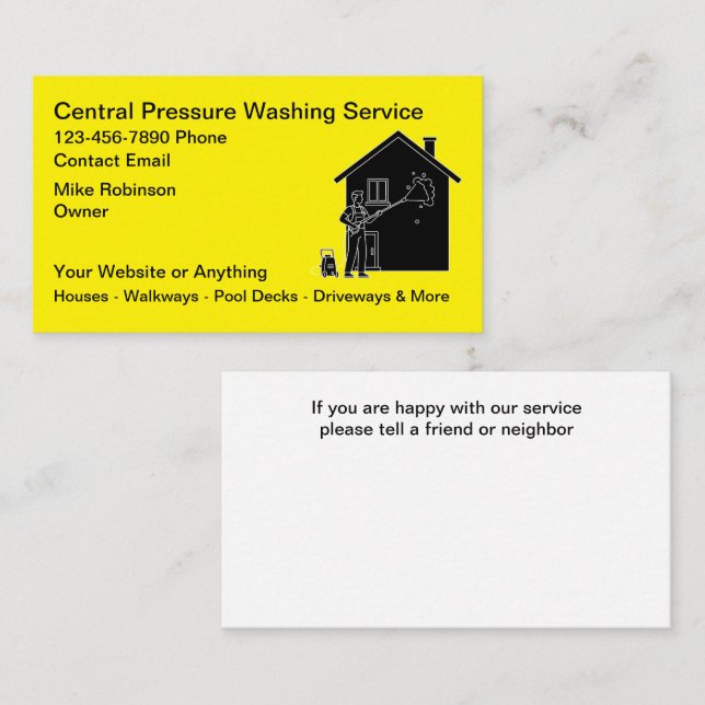 Pressure Washing Services Business Cards Visitenkarte (Vorne/Hinten)