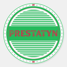 Prestatyn City Pride Emblem – Walisische Identität Runder Aufkleber