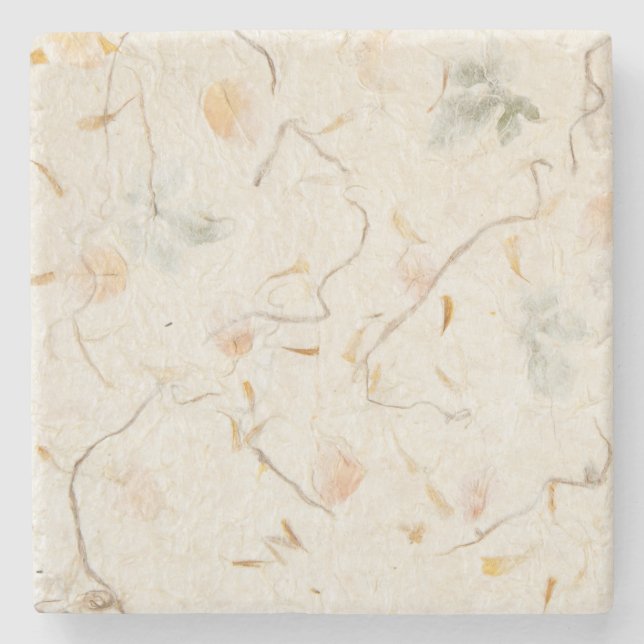 Prestige Blume Hintergrund Natürliches Kraftpapier Steinuntersetzer (Vorderseite)