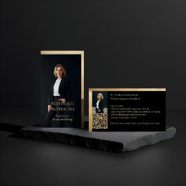 Prestige Luxury Realtor Law Firm Gold & Black Luxe Visitenkarte