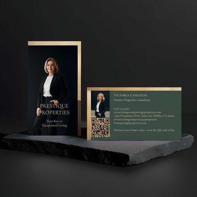 Prestige Luxury Realtor Law Firm Gold & Black Luxe Visitenkarte (Prestige Luxury Realtor Law Firm Gold & Black Luxe Business Card)