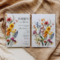 Prestige Wildblumen Twins Baby Dusche Einladung