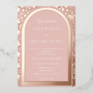 Prestigeträchtige Rose Gold Wedding (Solid) Folieneinladung