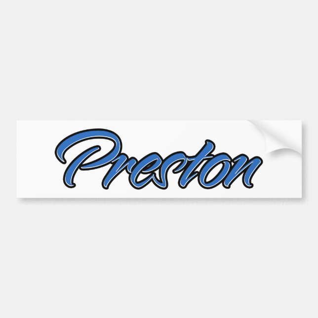 Preston Name blue Aufkleber Sticker Autoaufkleber (Vorne)