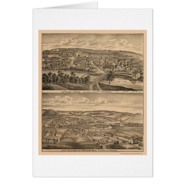 Preston, panoramische Karte Mangans - 1874 (Vorne)