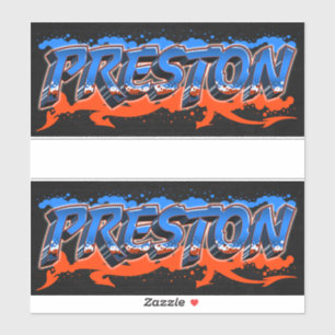Preston Vorname Name Graffiti Aufkleber Sticker