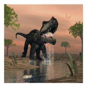 Prestosuchus dinosaurier angeln - 3D rendern Poster
