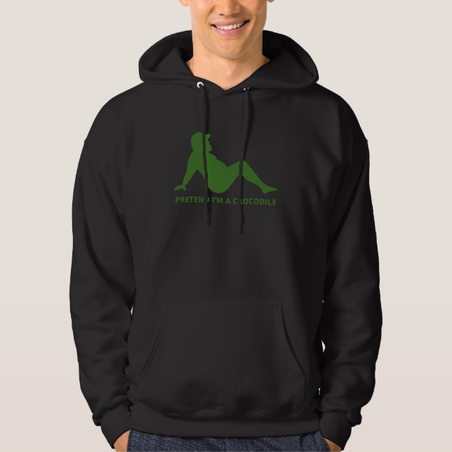 Pretend I m A Crocodile Simple Easy Lazy Halloween Hoodie (Vorderseite)