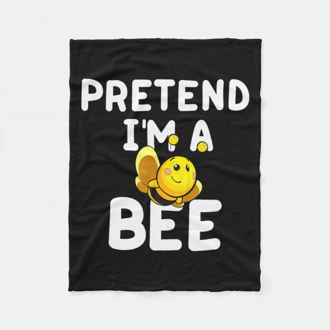 Pretend I'm A Bee Funny Lazy Easy Halloween Costum Fleecedecke (Vorderseite)