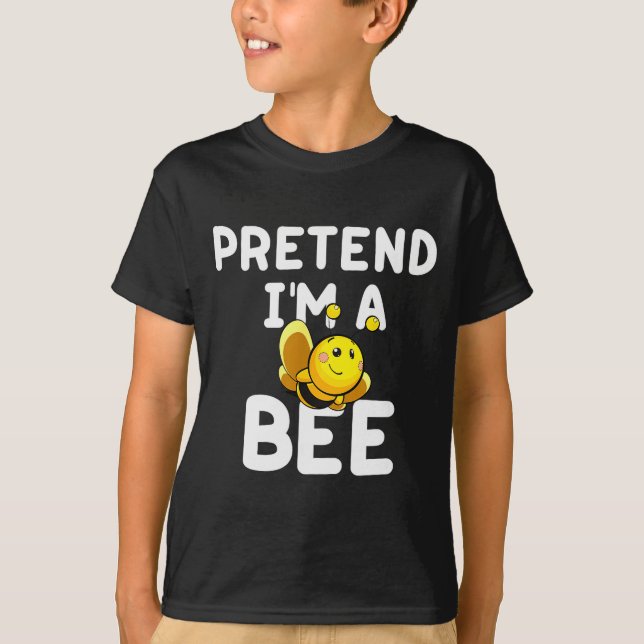 Pretend I'm A Bee Funny Lazy Easy Halloween Costum T-Shirt (Vorderseite)