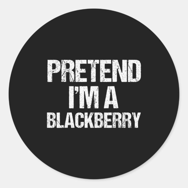 Pretend I'm A Blackberry Funny Lazy Halloween Cost Runder Aufkleber (Vorderseite)
