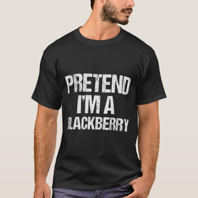 Pretend I'm A Blackberry Funny Lazy Halloween Cost T-Shirt (Vorderseite)