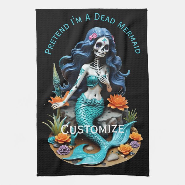 Pretend I'm A Dead Mermaid Thunder_Cove Geschirrtuch (Vertikal)
