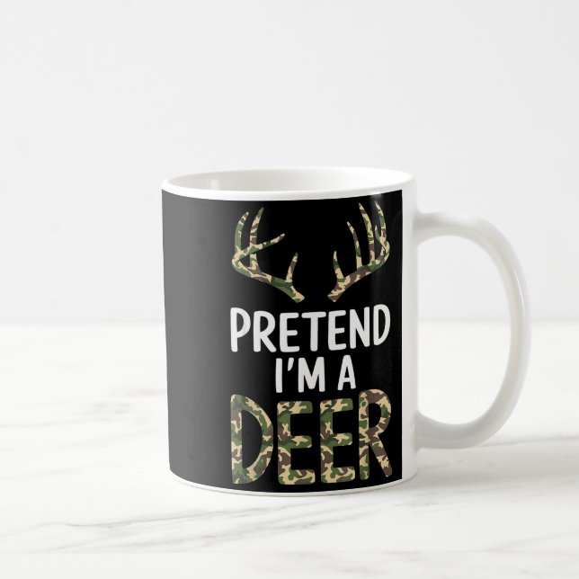 Pretend I'm A Deer Lazy Mens Womens Funny Hallowee Kaffeetasse (Rechts)