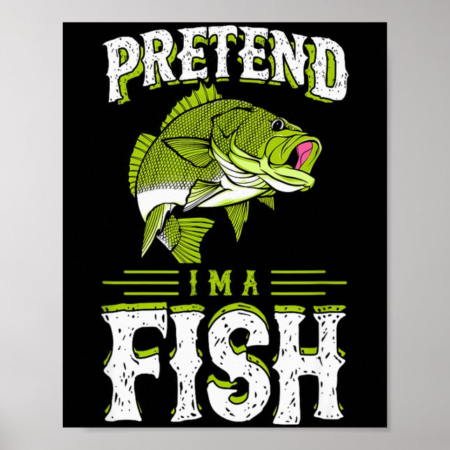 Pretend I'm A Fish B Funny Cute Lazy Halloween Cos Poster (Vorne)