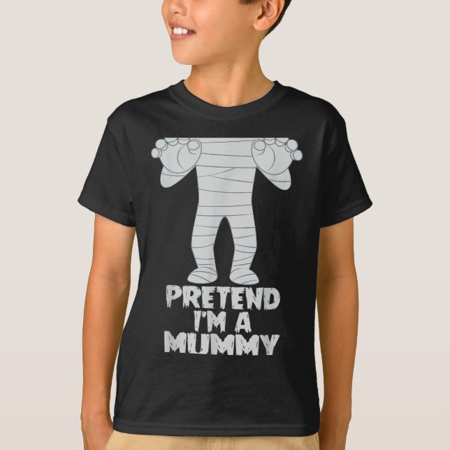 Pretend I'm A Mummy Funny Lazy Halloween Costume  T-Shirt (Vorderseite)