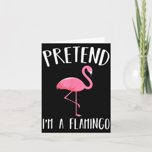 Pretend I'm A Nk Flamingo Funny Halloween Costume  Karte (Vorderseite)