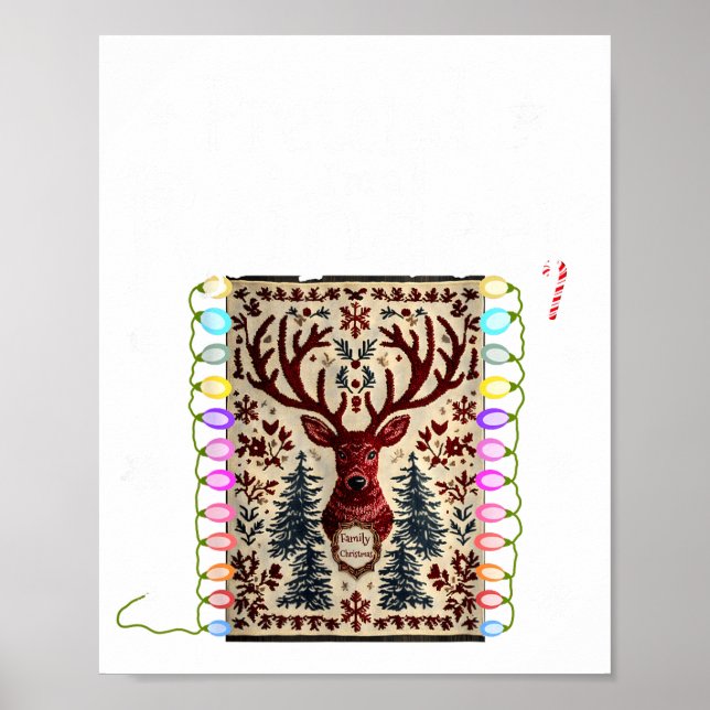 Pretend I'm A Reindeer Funny Deer Xmas Lights Ugly Poster (Vorne)