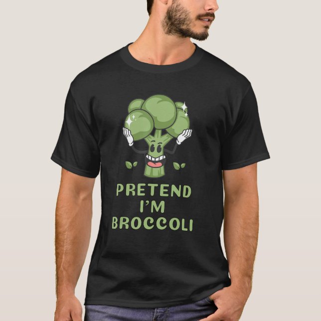Pretend I'm Broccoli  Lazy Costume Halloween Party T-Shirt (Vorderseite)