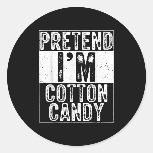Pretend I'm Cotton Candy Family Women Men Costume  Runder Aufkleber (Vorderseite)