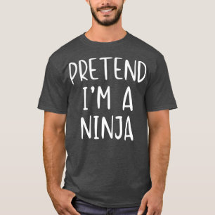 Pretend Ninja Costume Halloween Lazy Easy T-Shirt