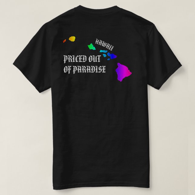PRETIERT AUS PARADISE Hawaii Inseln Neon Rainbow T-Shirt (Design Rückseite)