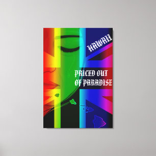 PRETIERT AUS PARADISE KRYING WAHINE HIFlagInseln Leinwanddruck