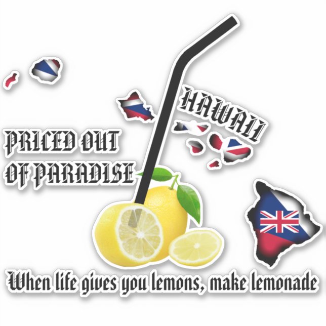 PRETIERT AUS PARADISE LEMONADE HI Flag Islands Aufkleber (Vorderseite)